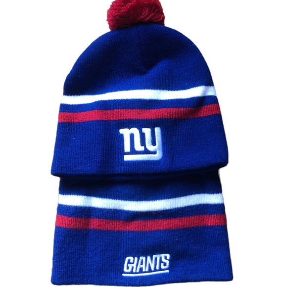 🌻 Set of 2 NFL Giants Winter Hats, Toddler Sized, NWT, EUC - Picture 1 of 4